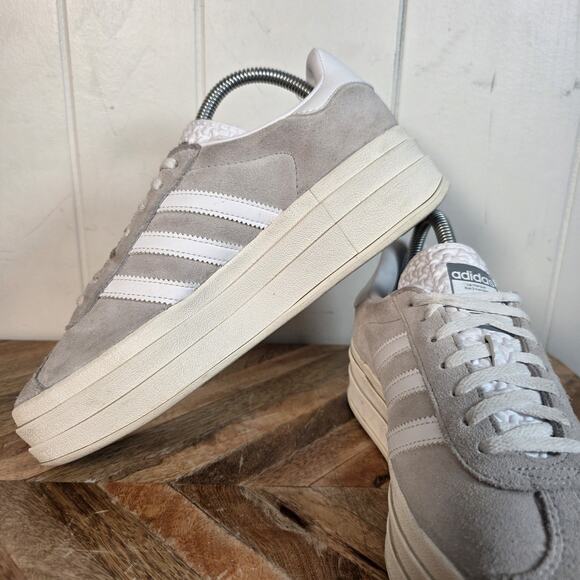 Adidas Women's Gazelle Platform Athletic Shoes - Gray and White TRADE FOR 6.5!!! - Picture 7 of 10